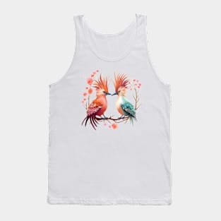 Valentine Kissing Hoatzin Bird Couple Tank Top